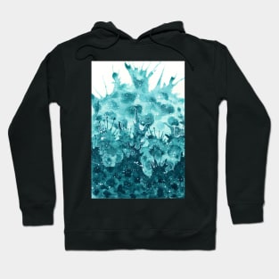 Wave splash watercolour painting Hoodie